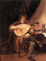 Selbstporträt als lutenistischer holländischer Genre Maler Jan Steen